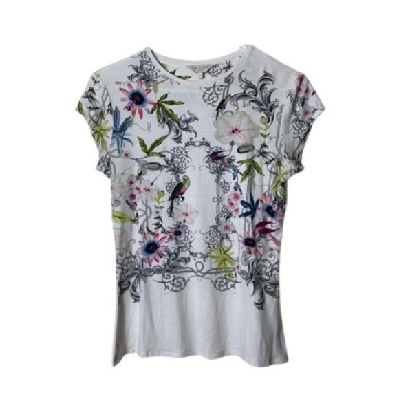 Ted Baker White Top with Colorful Floral Design - Picture 4 of 12